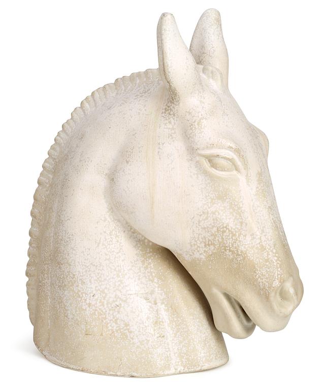 A Gunnar Nylund stoneware sculpture of a horse's head, Rörstrand.