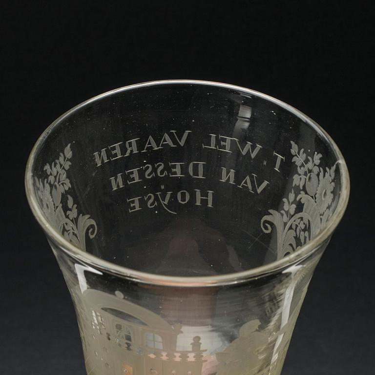 A German 18th century glass cup.