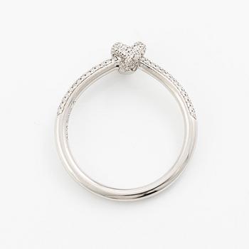"Engelbert," Legacy Knot Ring Mini Pavé", 18K white gold with brilliant-cut diamonds.