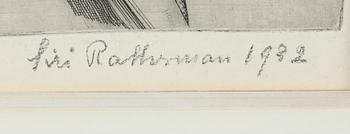 SIRI RATHSMAN, kolorerad etsning, signerad och daterad 1932.