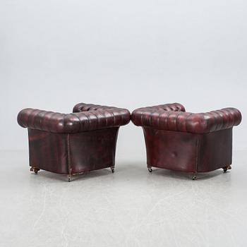 SOFFGRUPP, 3 delar, Chesterfield-stil. 1900-talets slut.