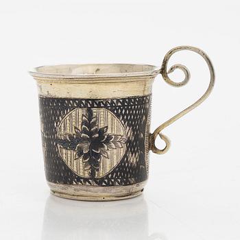 Charka, parcel-gilt silver and niello, Moscow, Russia first half/mid-19th century. Unidentified master.