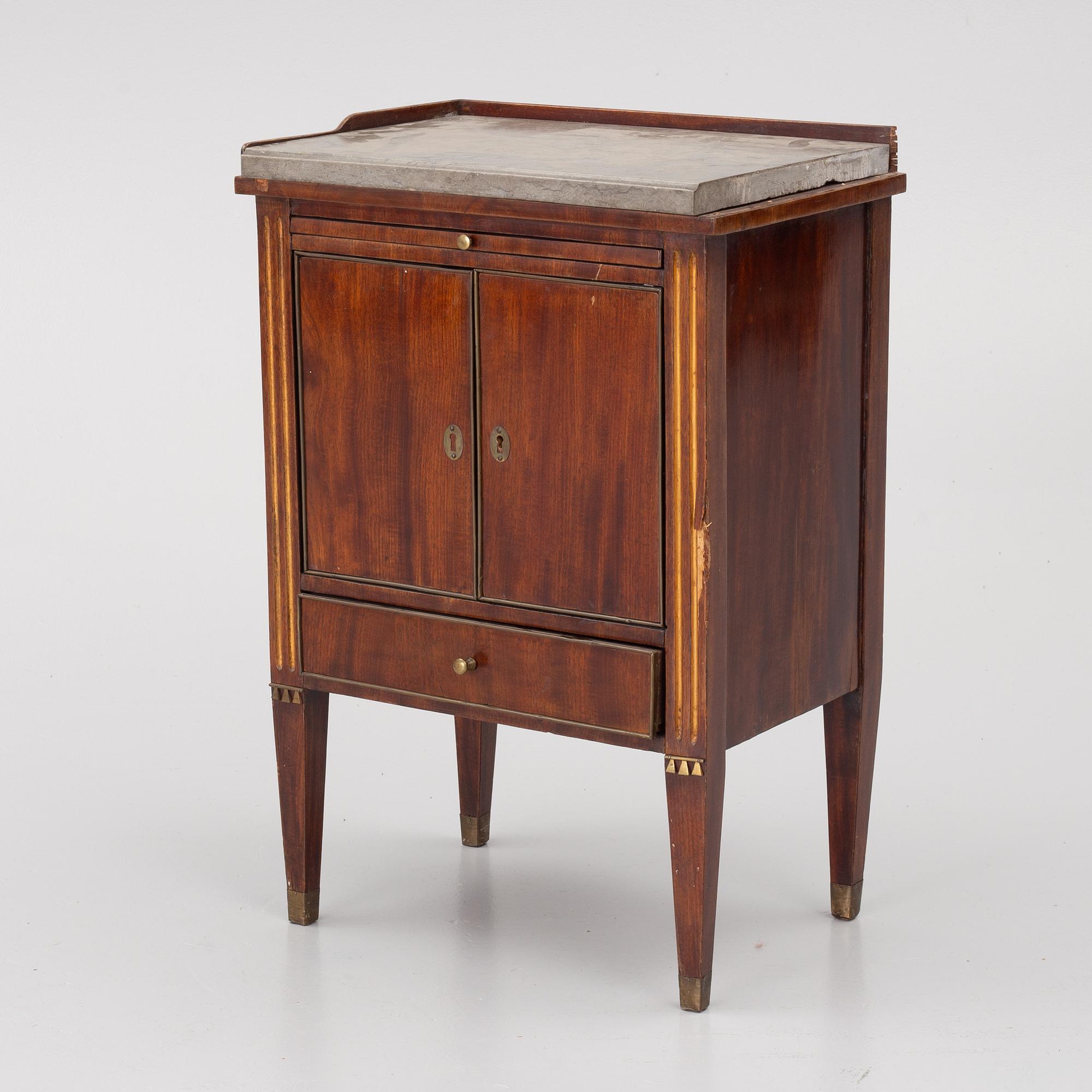 A late Gustavian style pot cupboard, 19th century.