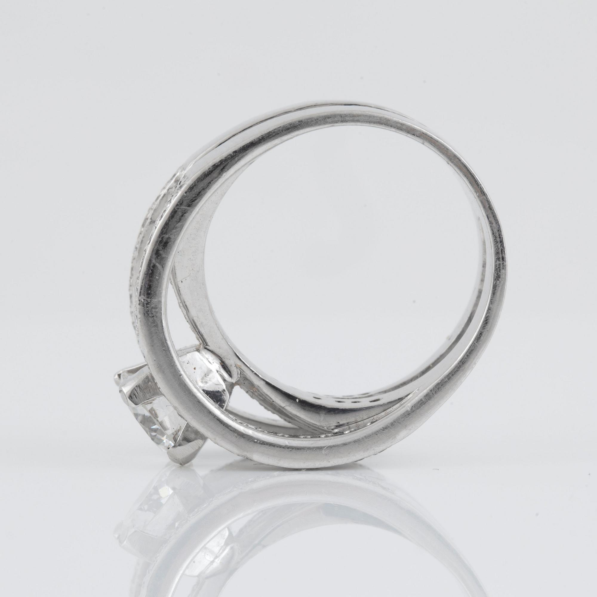 RING med briljantslipad diamant, circa 1.33 ct, kvalitet ca G/VVS.