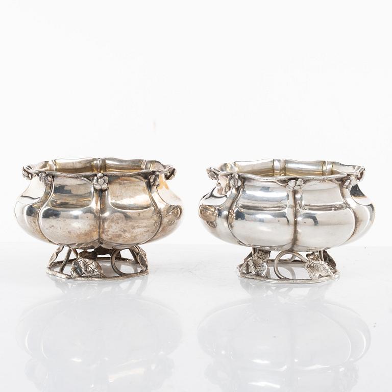 Bowls, a pair, silver, Sweden, 19th century.