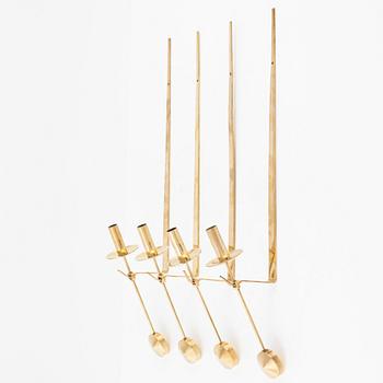 Pierre Forssell, a set of four 'Pendeln' wall lights from Skultuna, late 20th Century.