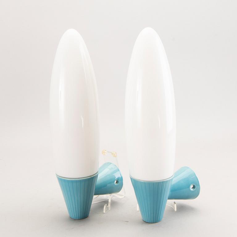Gunnar Nylund, wall lamps, a pair, for Ifö, 1960s.