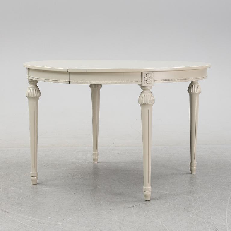 A Gustavian style dining table, end of the 20th Century.