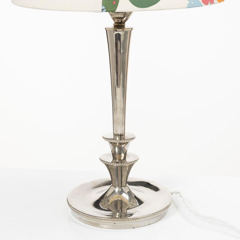 A silver plated table lamp, first half of the 20th century.