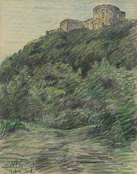 NILS KREUGER, krita på papper, sign och dat 1902.