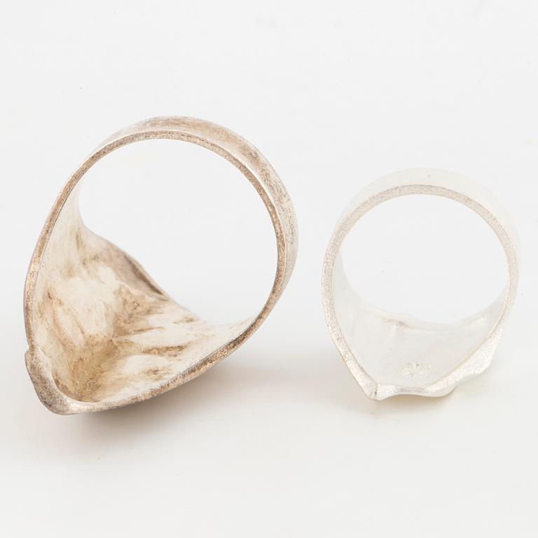 2 Björn Weckström rings silver. Lapponia.