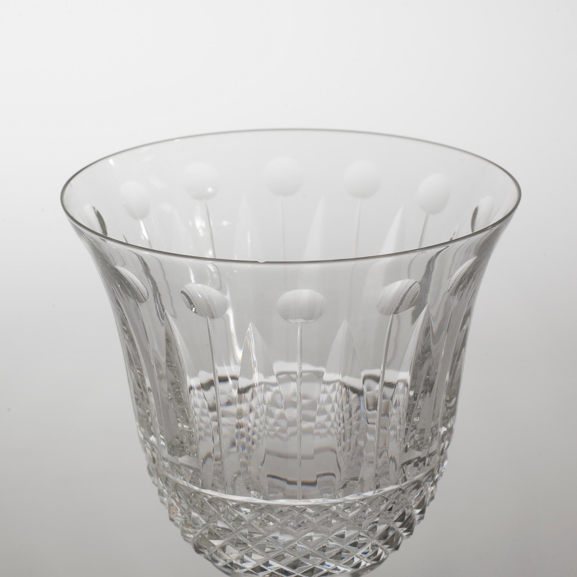 A glass tableware collection of 61 pcs, "Tommy" by Saint-Louis, France, late 20th century.