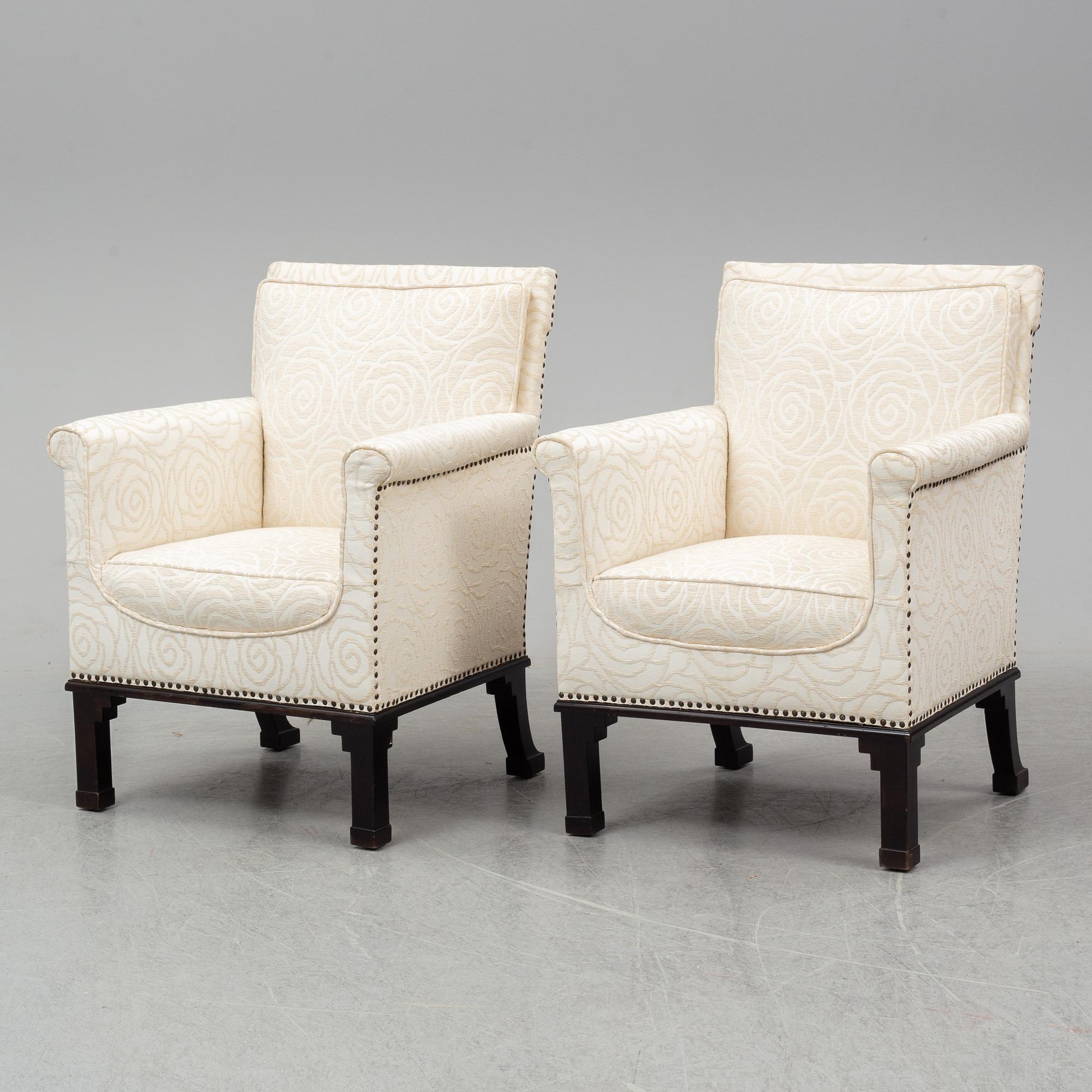 OTTO SCHULZ, tillskrivna. Fåtöljer, ett par, 1900-talets första hälft.