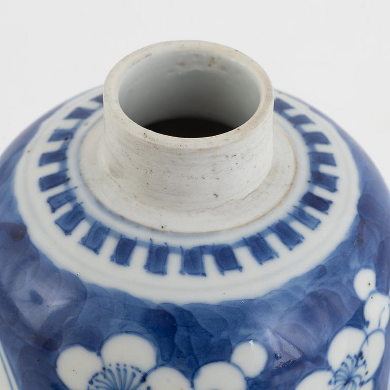 Two blue and white porcelain vases, Qing dynasty, 19th century.