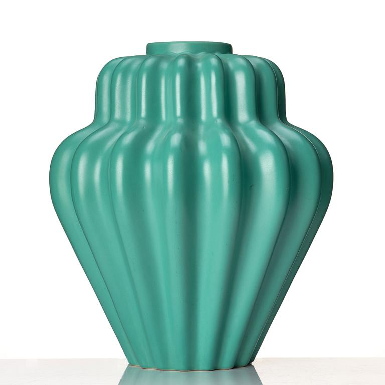 Ewald Dahlskog, two faience vases, Bo Fajans 1930's.