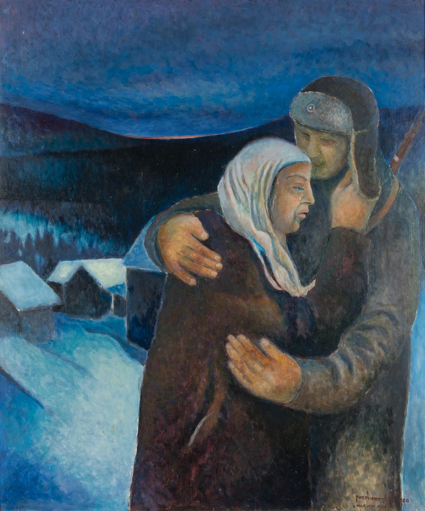 Kosti Ahonen, olja på pannå, signerad och daterad 1980.