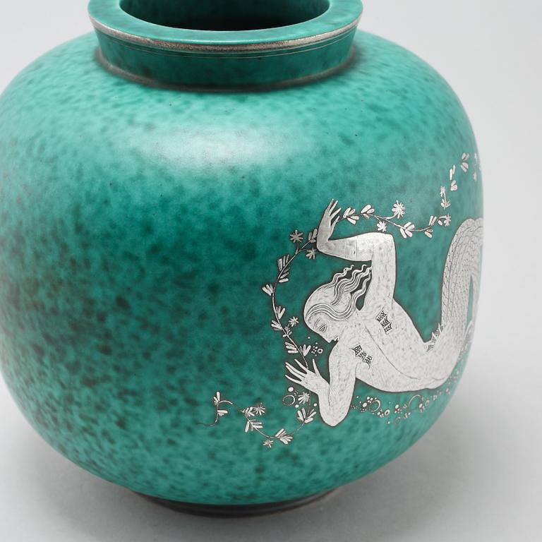 WILHELM KÅGE, vas, stengods, "Argenta", Gustavsberg, 1900-talets mitt.