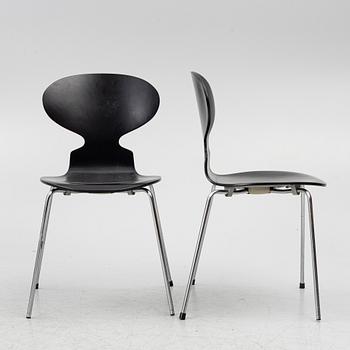 Arne Jacobsen, four 'Ant' chairs, Fritz Hansen, Denmark, 1972-79.