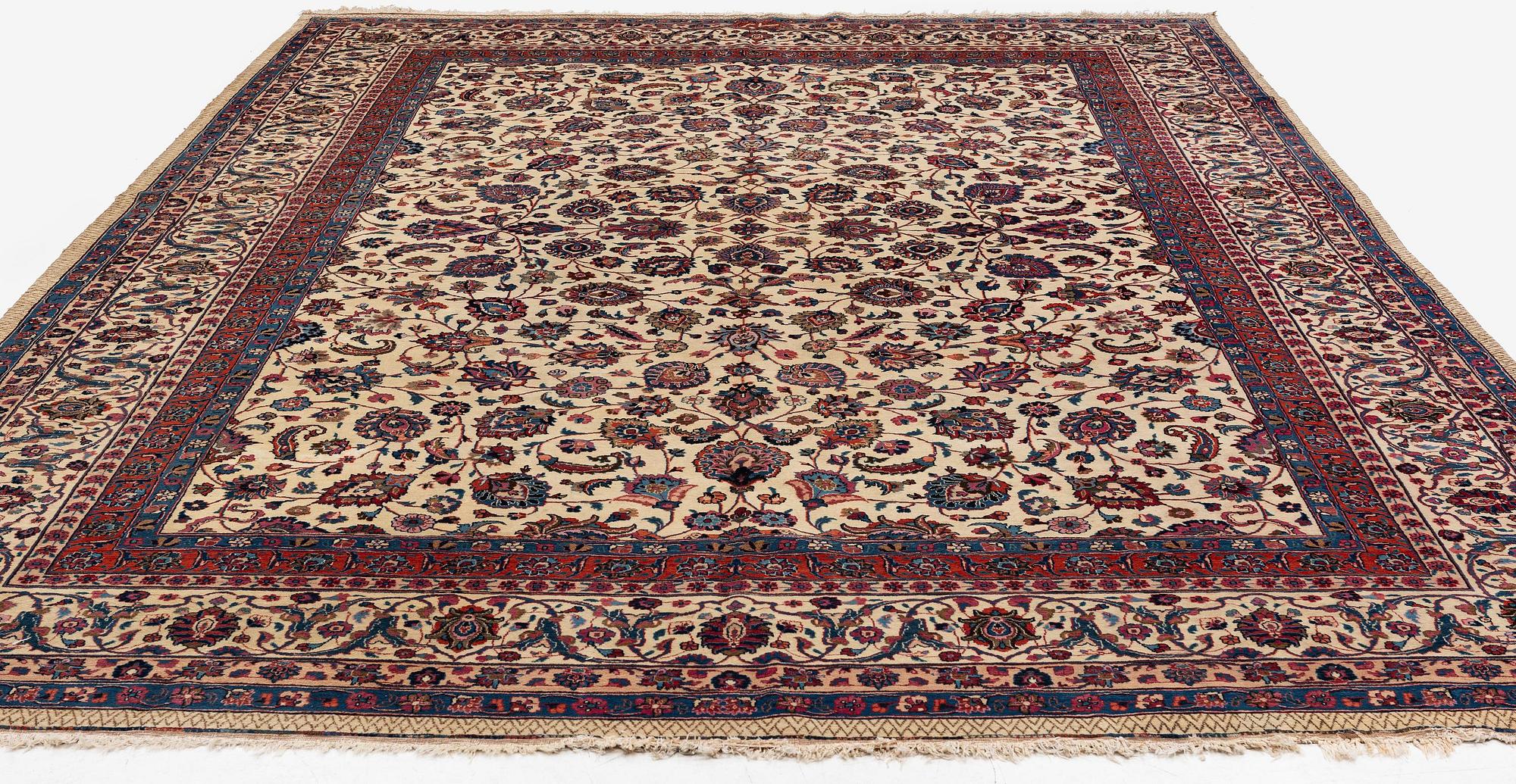 Antique Mashad carpet, Eastern Persia (Iran), signed Saber, c. 432 x 289 cm.