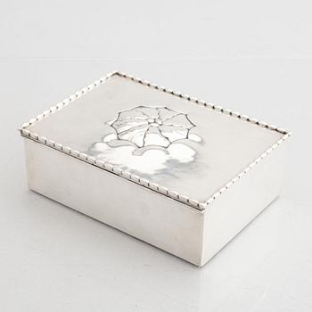 Georg Jensen, an 830/1000 silver box, Copenhagen 1915-1919, design nr 39, Swedish import marks.