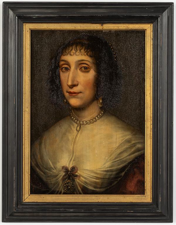 Okänd konstnär, 1800-tal, Kvinna med pärlörhängen.