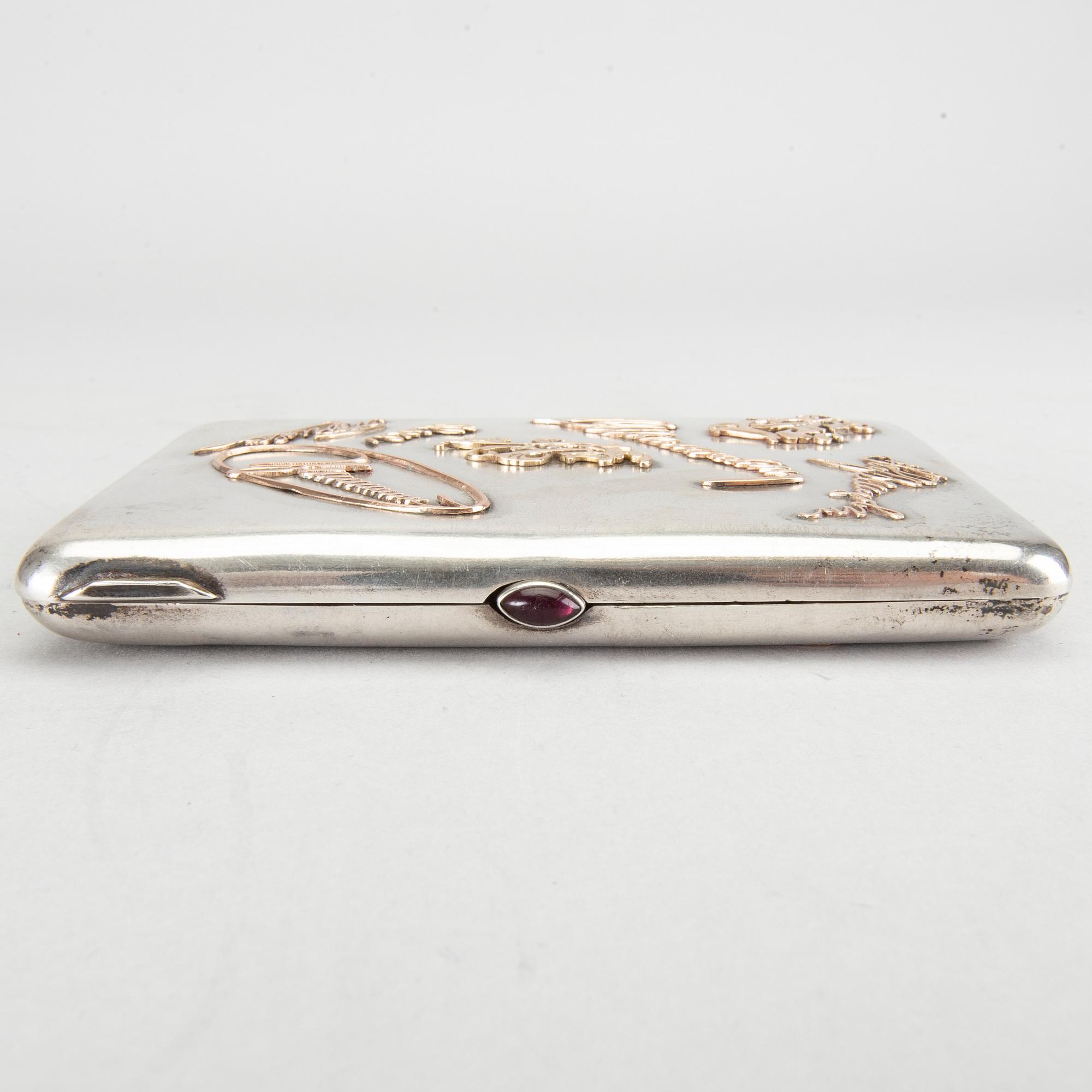 A 1908-1926 Russian silver cigarette case.