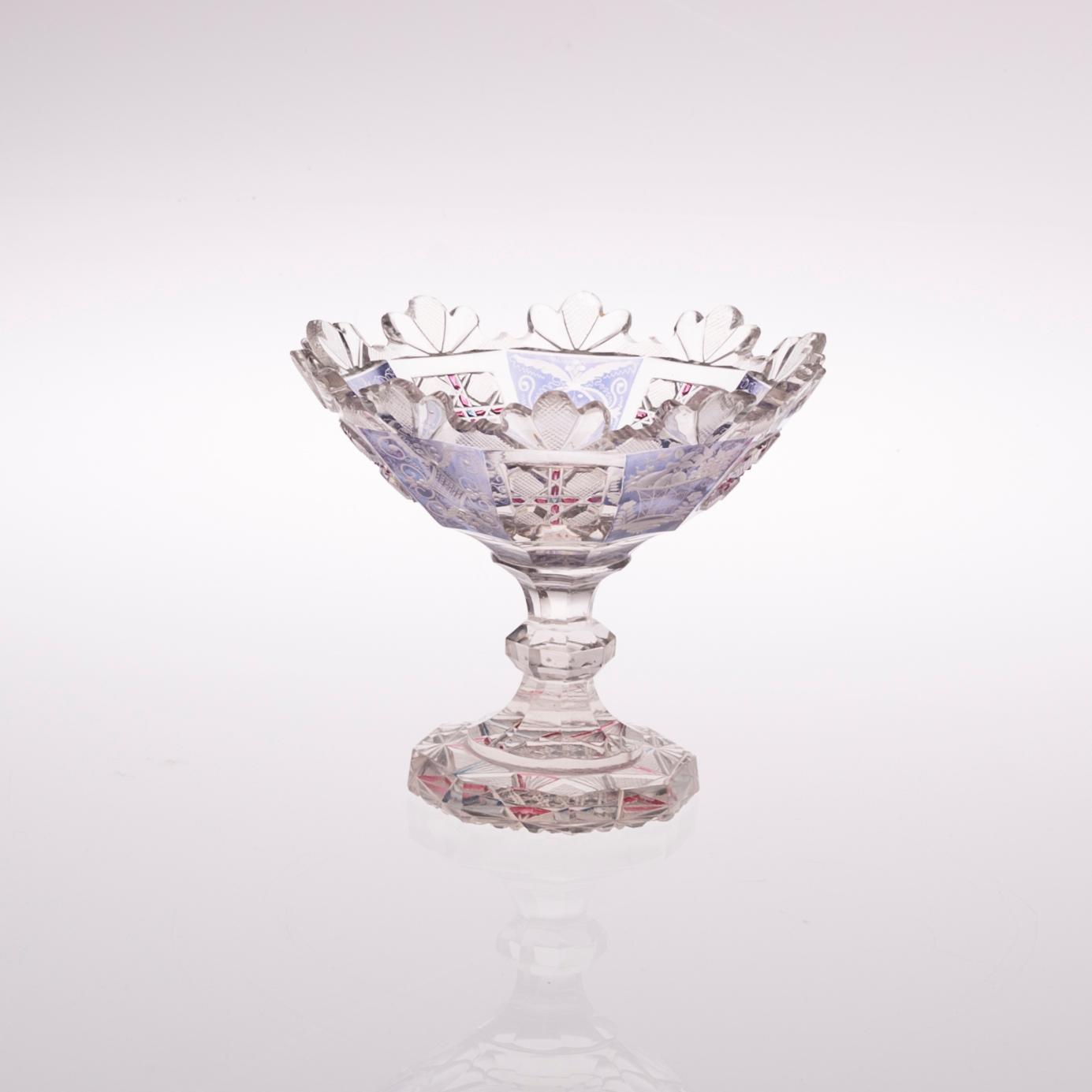 KONFEKTSKÅL, glas, Tyskland, 1800-talets mitt.