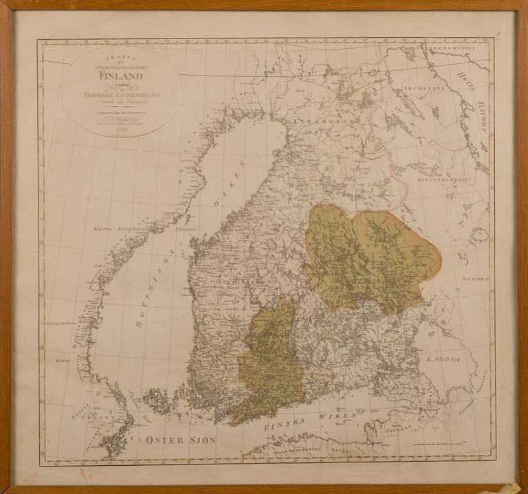 KARTA, Storfurstendömet Finland 1799. S.G. Hermelin.