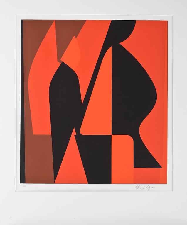 VICTOR VASARELY, Mapp med 10 st färgserigrafi,1989, samtliga signerade och numrerade 93/100.