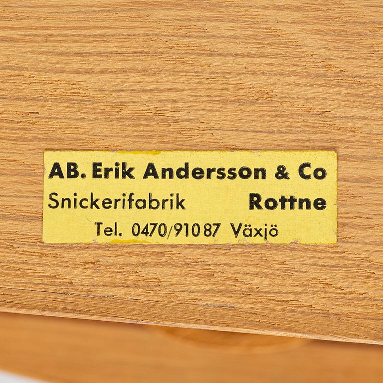Sängbord, ett par, AB Erik Andersson & Co snickerifabrik, Växsjö, 1950/60-tal.