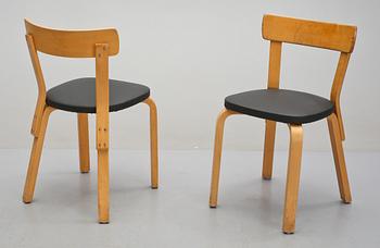 STOLAR, 4 st, modell 69, Alvar Aalto, Artek, 1900-talets andra hälft.
