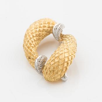 Brosch, 18K guld och diamanter, Italien.