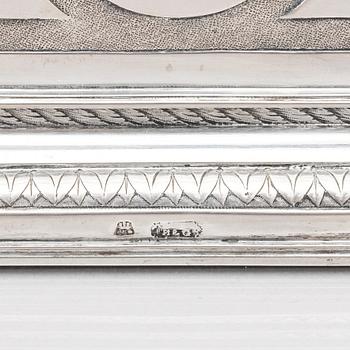 A German mid- 19th century silver jewelry box, mark of Brahmfeld & Gutruf, Hamburg.