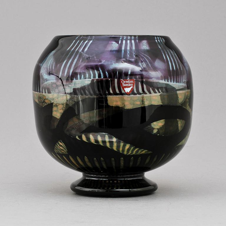 SKÅL, glas, Eva Englund, Orrefors, dat -88.