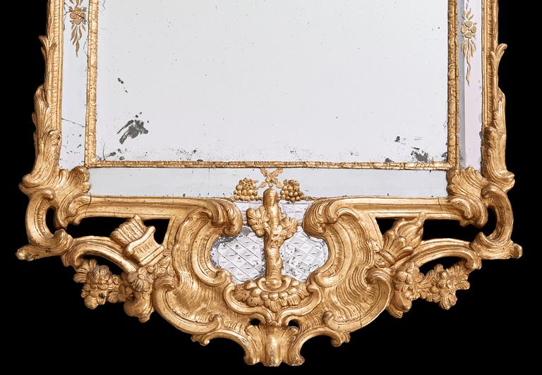 A Swedish Rococo 18th century mirror.