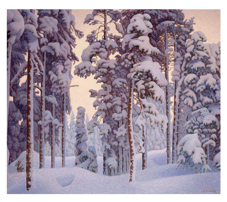 Hilding Werner, Snow-covered winter landscape.
