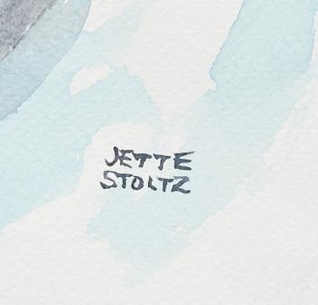 JETTE STOLTZ, akvarell, signerad.