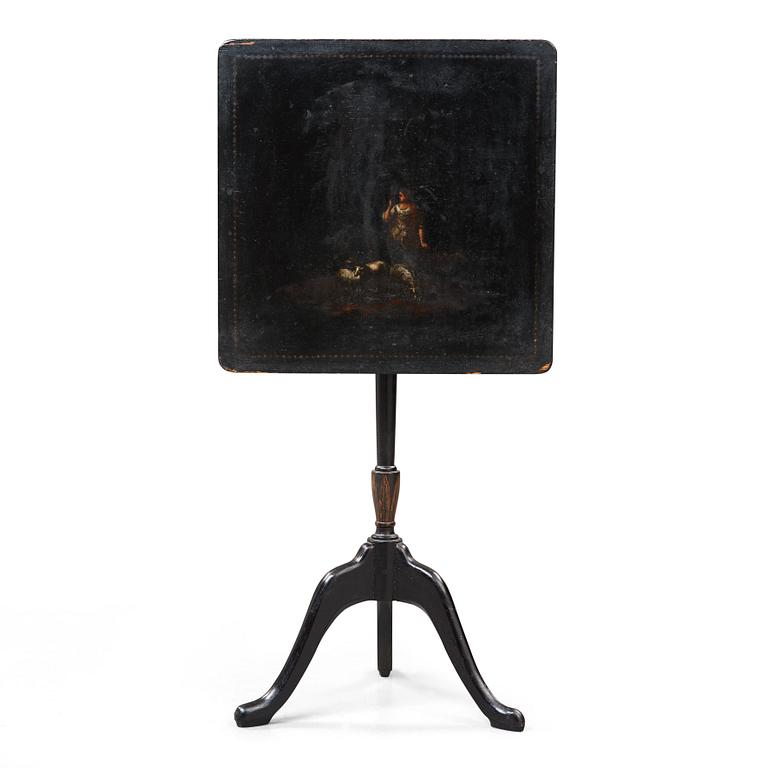 A Swedish tilt top table, from Nils Asplind's workshop signed and dated 1814.