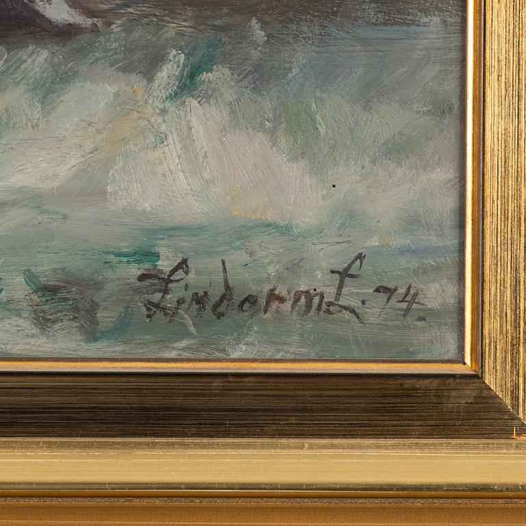 Lindorm Liljefors, oil on panel, signed and dated -74.