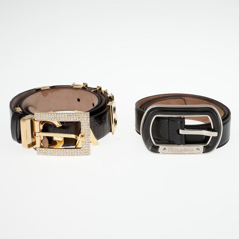 BÄLTE, 2 stycken, Dolce & Gabbana.