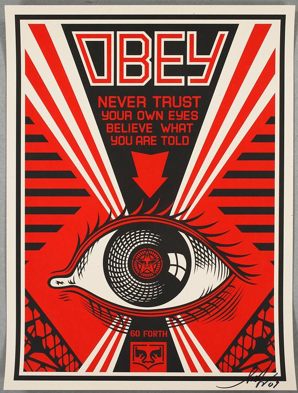 SHEPARD "OBEY" FAIREY, print, Obey X levis project 2009, signed and dated 09.