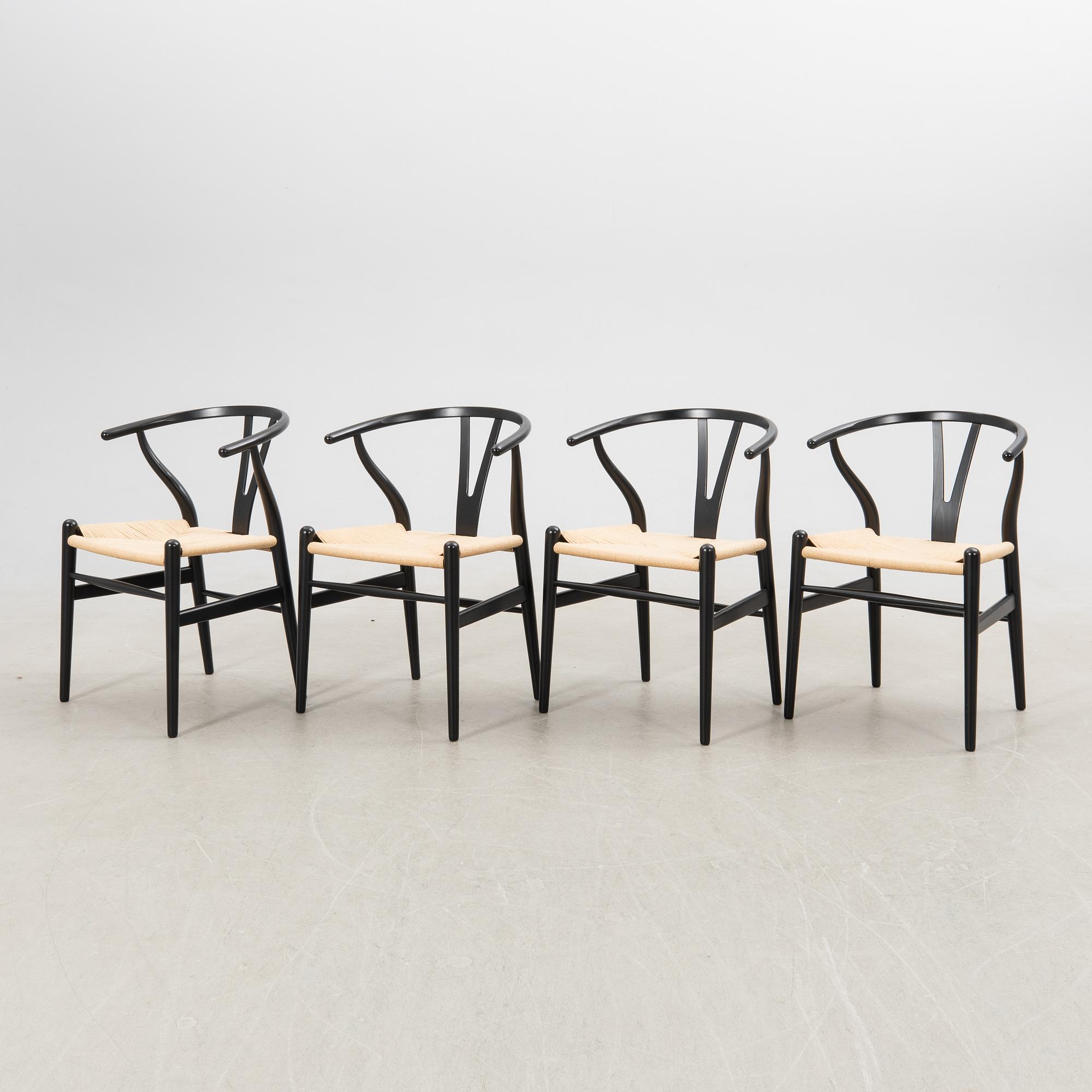 Hans J. Wegner, stolar, 8 st., "Y-stolen", modell CH-24, Carl Hansen & Søn, Danmark.