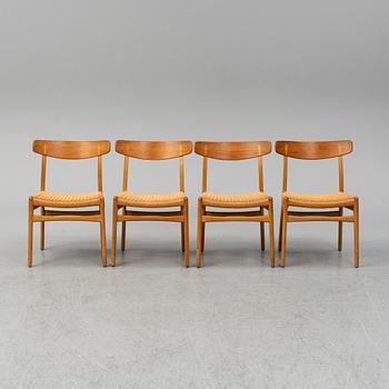 HANS J. WEGNER, stolar, 4 stycken, "Spisestolen", CH-23, Danmark.