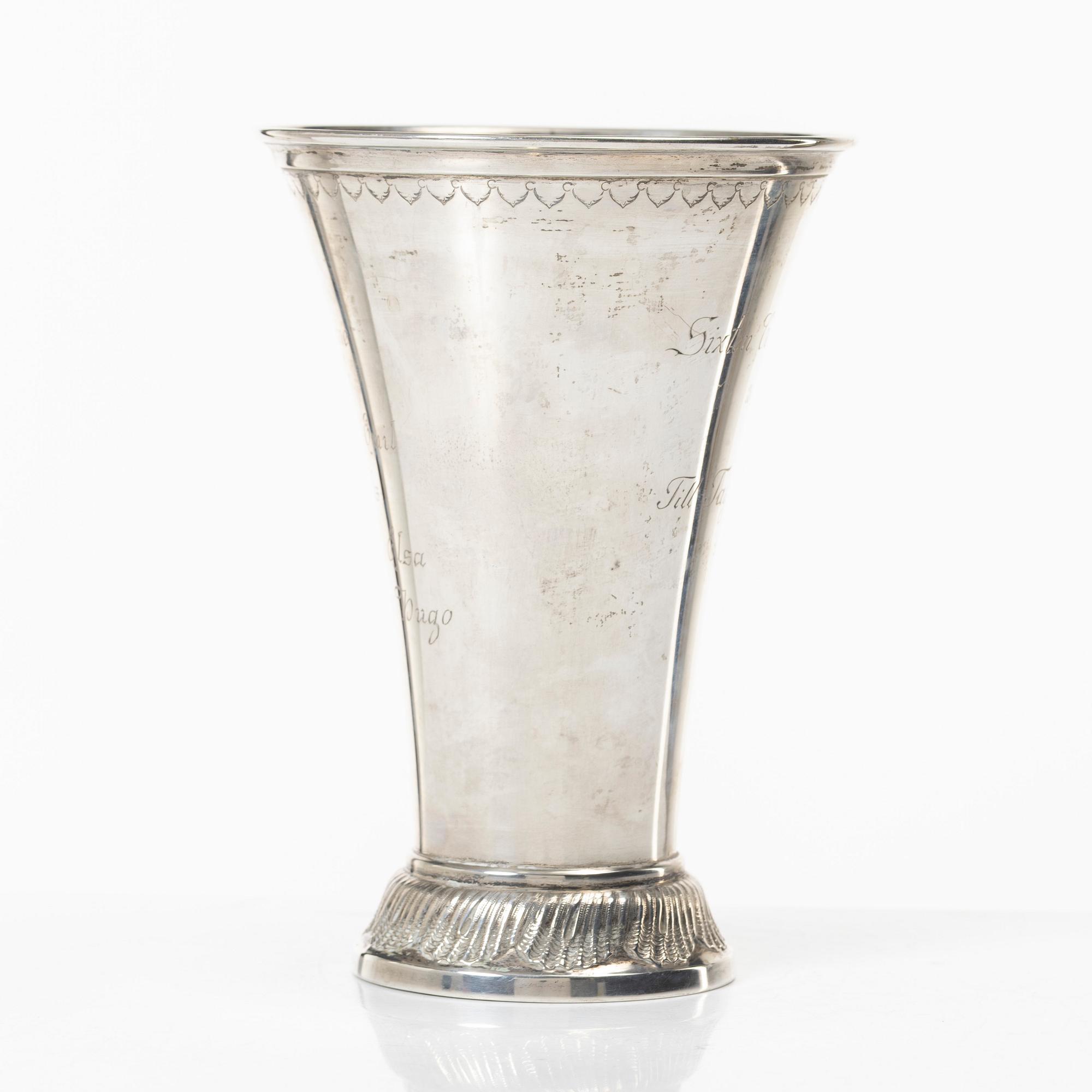 A silver beaker, Bernhard Hertz, Stockholm, Sweden, 1916.