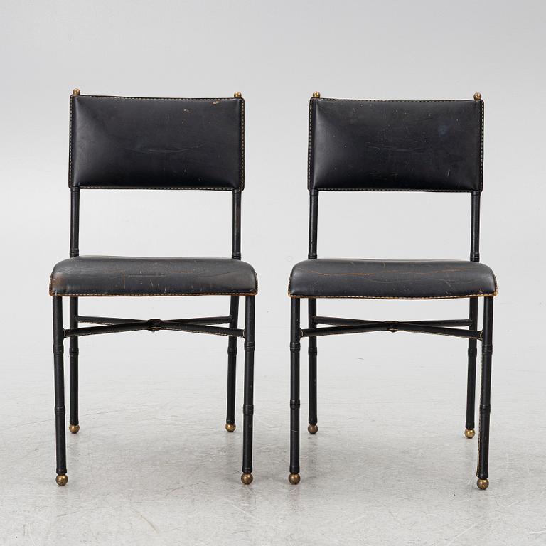 Jacques Adnet, attributed to, chairs, a pair, France, mid-20th century.