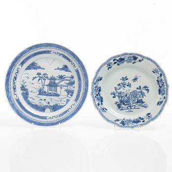 Tallrikar, 4 st, porslin, Kina, 1700/1800-tal.