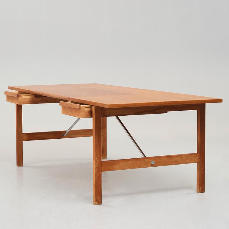 HANS J WEGNER, a "AT325A" teak and steel desk, Andreas Tuck, Denmark 1960's.