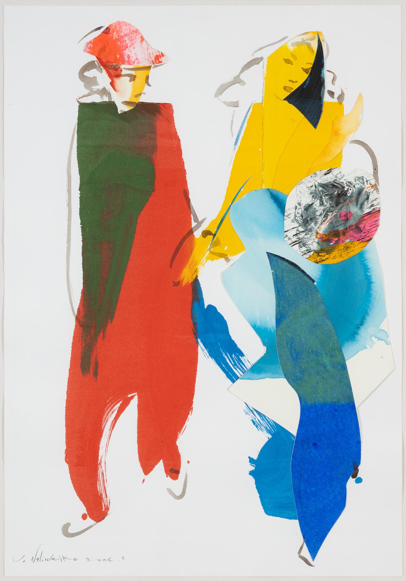 Jan Naliwajko, akvarell & collage, signerad och daterad 2004.
