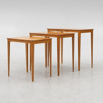 Three nesting tables, 1940s.