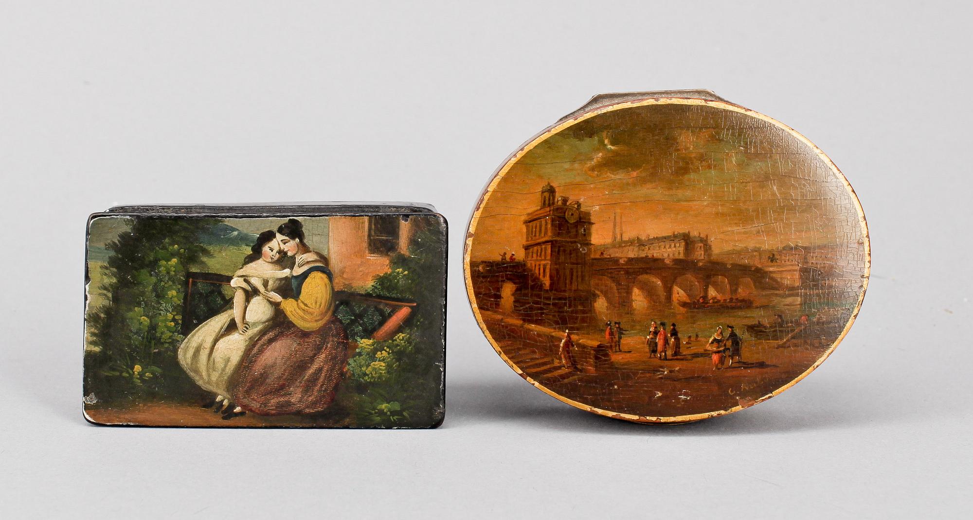 ASKAR, 2 st, 1800-tal, en bär signatur Auliere.